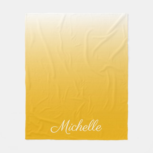 Manta Polar Gradiente personalizado amarillo oscuro (Anverso)