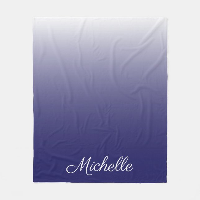 Manta Polar Gradiente personalizado azul marino oscuro (Anverso)