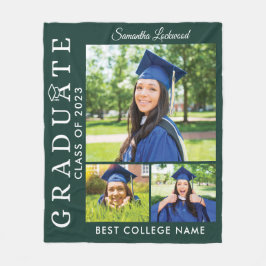 Manta Polar Graduación 2023 Collage de fotos Green Grad Keepsa