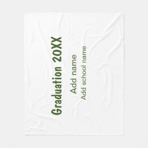 Manta Polar Graduación 20XX añadir nombre de año escuela verde