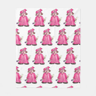 Manta Polar Graduación de diploma de Chica de grado rosa Cap G