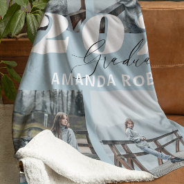 Manta Polar Graduación de Foto 6 Azul Moderno