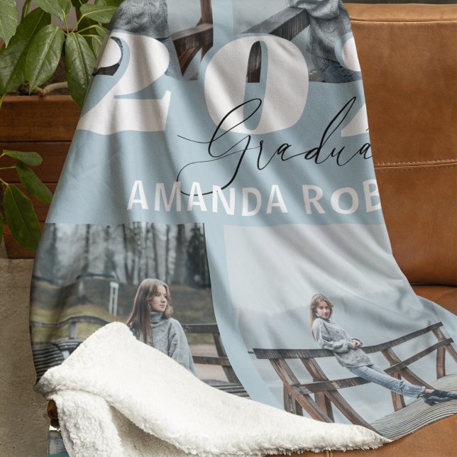 Manta Polar Graduación de Foto 6 Azul Moderno (Subido por el creador)