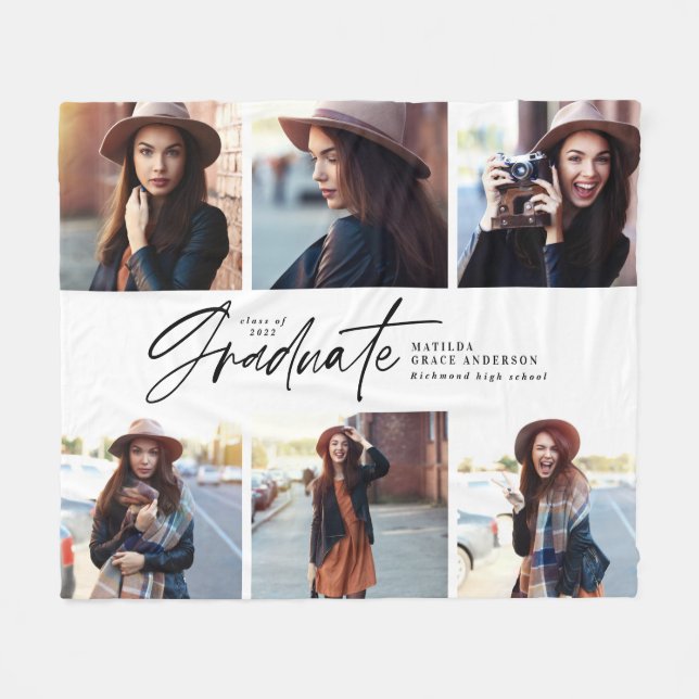 Manta Polar Graduación de guiones blancos blancos negros multi (Frente (Horizontal))