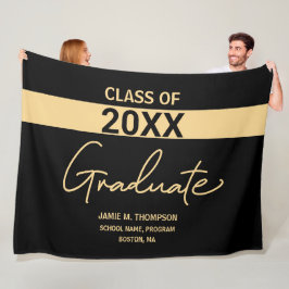 Manta Polar Graduación escolar personalizada de la clase Black