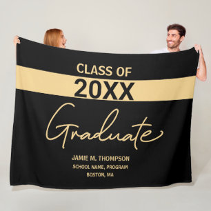 Manta Polar Graduación escolar personalizada de la clase Black
