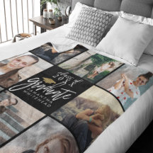 Graduado Collage de fotos Purpurina de oro Cap Neg