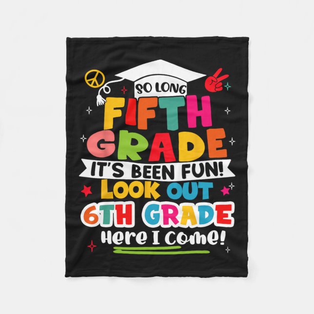 Manta Polar Graduado de 5° Grado Niños Chicas Ki (Anverso)