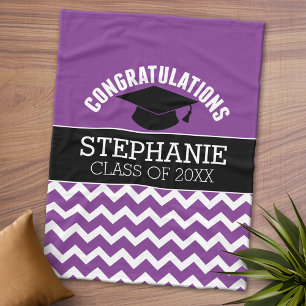 Manta Polar Graduado de felicitaciones - Graduación negra púrp