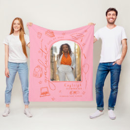 Manta Polar Graduado de fotografía Naranja rosa