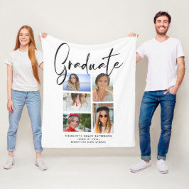 Manta Polar Graduado Elegante Script Multifoto Graduado