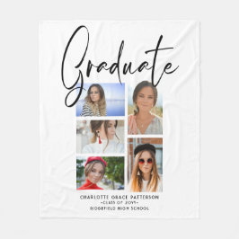 Manta Polar Graduado Elegante Script Multifoto Graduado