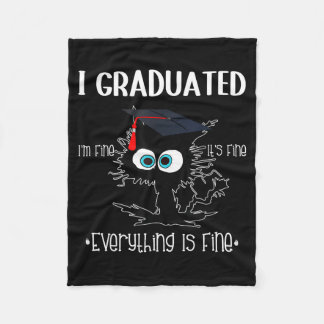 Manta Polar Graduado gato negro divertido graduación licenciad