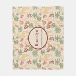 Manta Polar Grafa de Safari y guardería de hojas tropicales