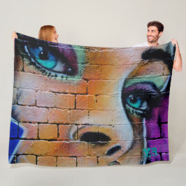 Manta Polar Graffiti Chica Bonito azul púrpura Ojos Monograma