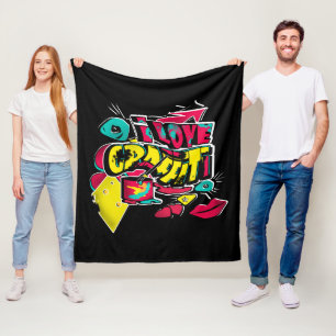 Manta Polar Graffiti de texto de historietas abstractas labios