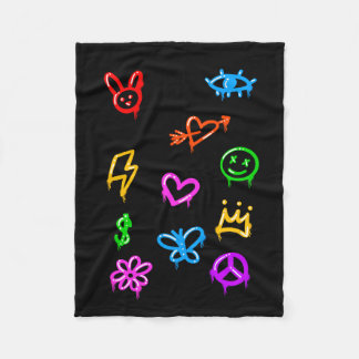 Manta Polar Graffiti Icon Patterece Fleece Blanket