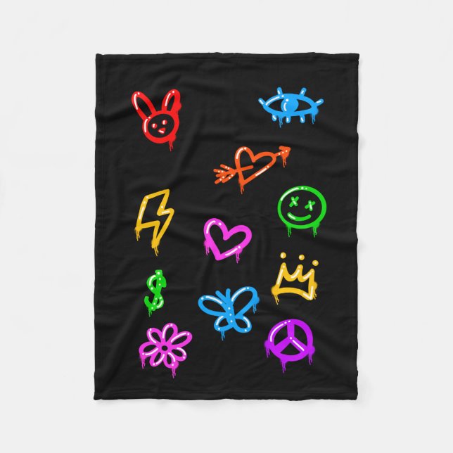 Manta Polar Graffiti Icon Patterece Fleece Blanket (Anverso)
