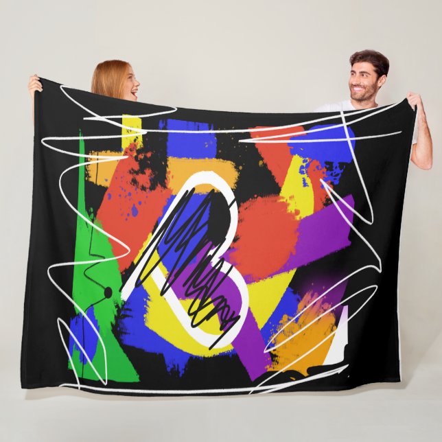 Manta Polar Graffiti Style Colorful Messy Heart (In situ)