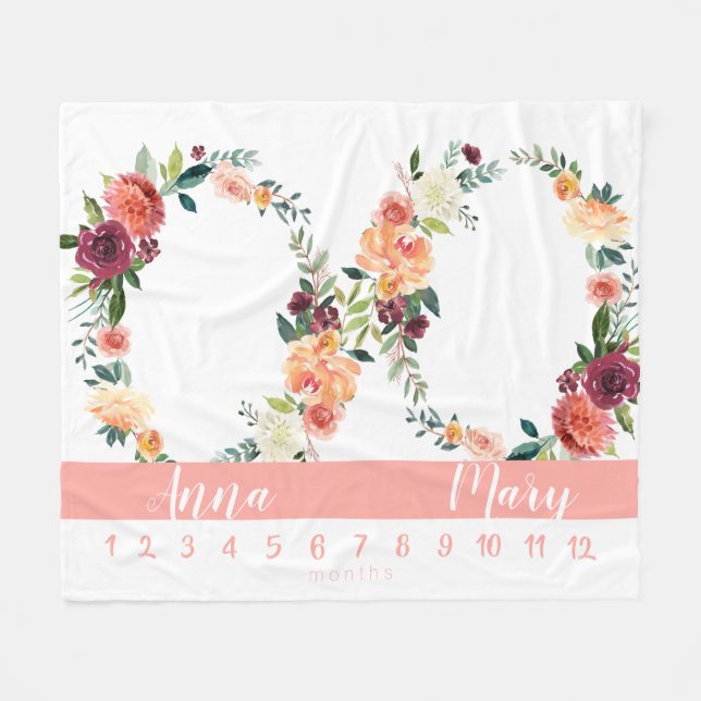 Manta Polar Gráfica de crecimiento de melocotón de hembra geme (Frente (Horizontal))