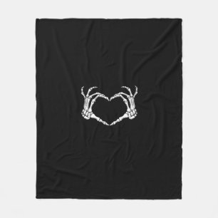 Manta Polar Gráfica del corazón de Skeleton Hands