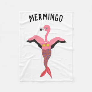 Manta Polar Gráfica divertida de Mermingo: Flamingo-Mermaid