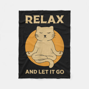 Manta Polar Gráfica divertida del gato Yoga Zen Meditación