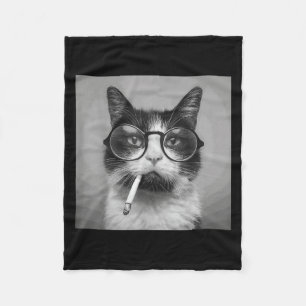 Manta Polar Gráfica divertida fumar gatos Adultos Graciosa