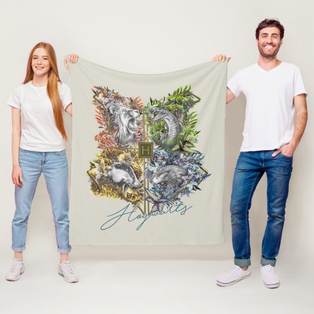 Manta Polar Gráfica floral de la insignia HOGWARTS™ (In situ)