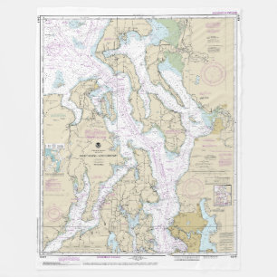 Manta Polar Gráfica náutica de la parte norte del sonido de Pu