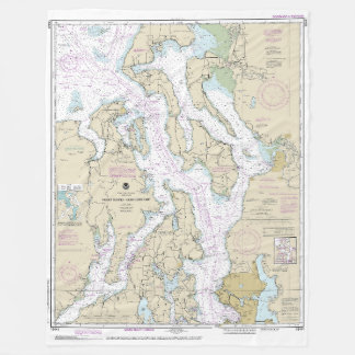 Manta Polar Gráfica náutica de la parte norte del sonido de Pu