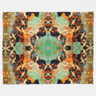 MANTA POLAR GRÁFICAS VOLADORAS CON FLORES DE PRIMAVERA