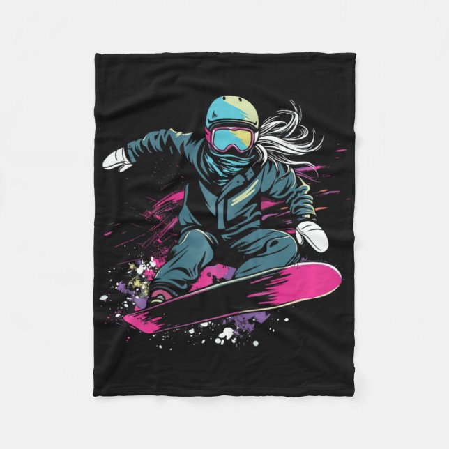 Manta Polar Gráfico Chica Snowboard (Anverso)