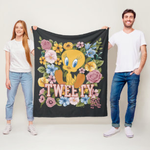 Manta Polar Gráfico de bordado floral TWEETY™