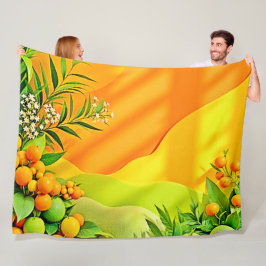 Manta Polar Gráfico de cítricos y hojas