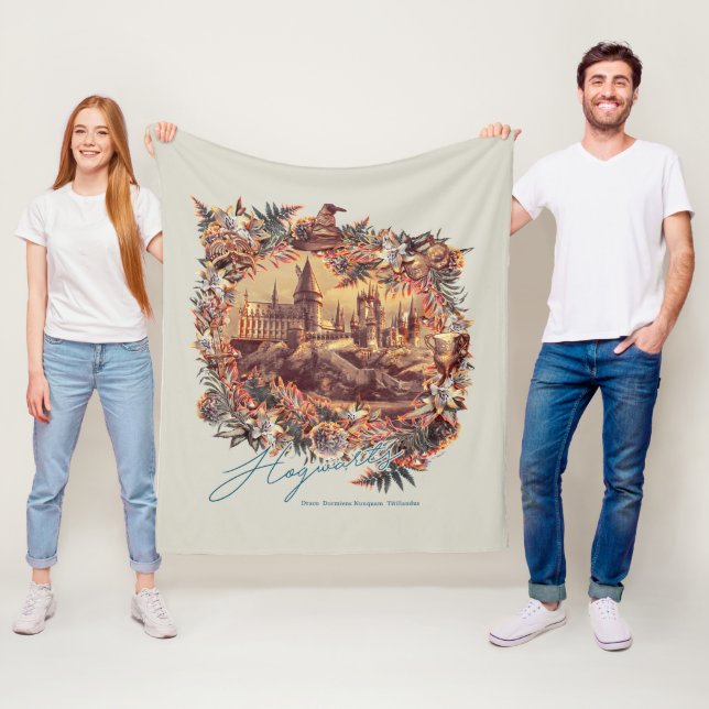 Manta Polar Gráfico floral HOGWARTS™ CASTLE (In situ)