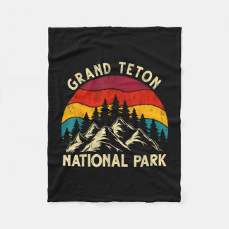 Manta Polar Gráfico retro vintage del parque nacional grand te