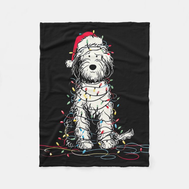 Manta Polar Gráficos divertidos de Navidad de Sheepadoodle Luc (Anverso)