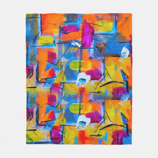 Manta Polar Grafiti de colores, (Anverso)