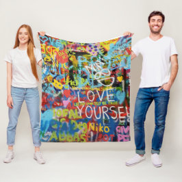 Manta Polar Grafiti de colores,