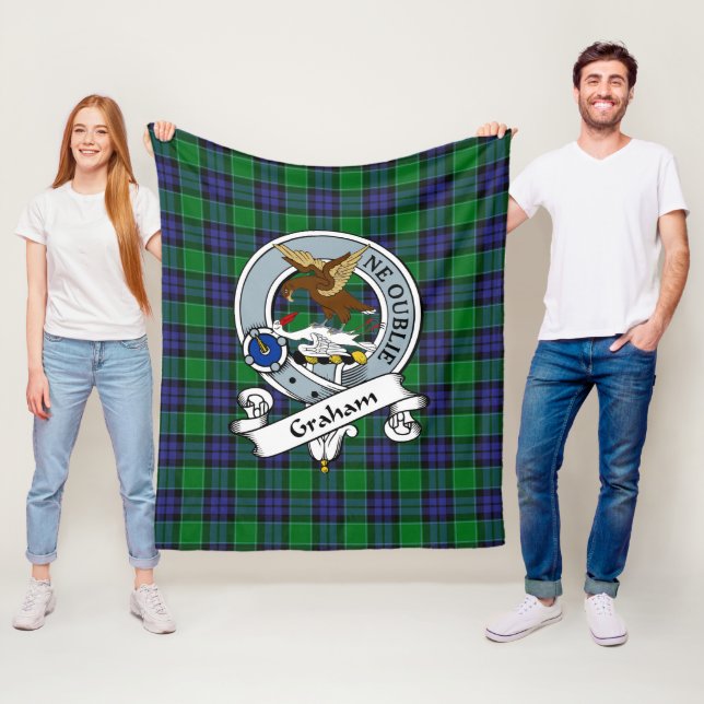 Manta Polar Graham de Menteith Clan Badge Tartan Plaid (In situ)