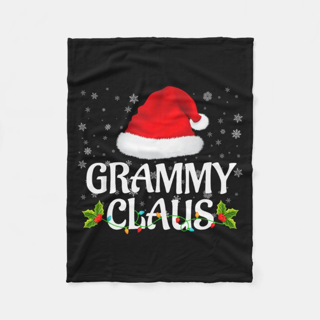 Manta Polar Grammy Claus Christmas Lights Santa Pajama Family  (Anverso)
