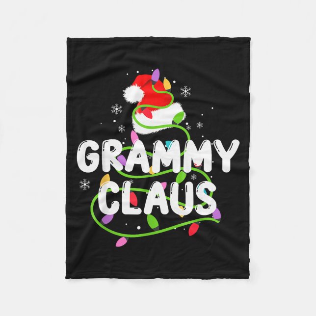 Manta Polar Grammy Claus Funny Christmas Lights Pajama Family  (Anverso)
