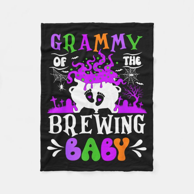 Manta Polar Grammy Of The Brewing Baby Grandma To Be Halloween (Anverso)