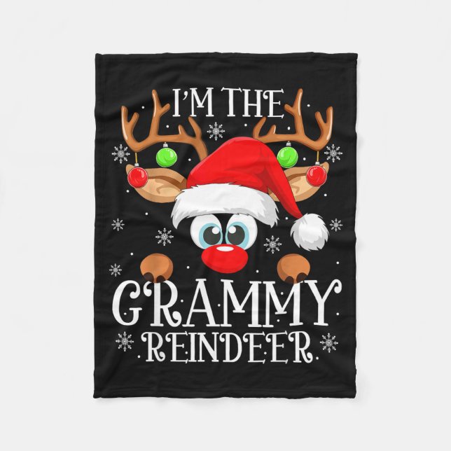 Manta Polar Grammy Reindeer Christmas Family Matching Group Fu (Anverso)