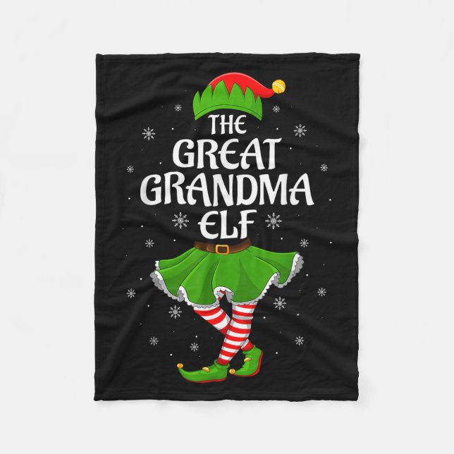 Manta Polar Gran Abuela Elf Navidades Familia Chicas Elf (Anverso)