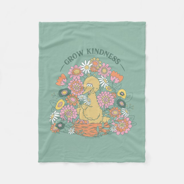 Manta Polar Gran Bird | Grow Kindness Floral Graphic (Anverso)