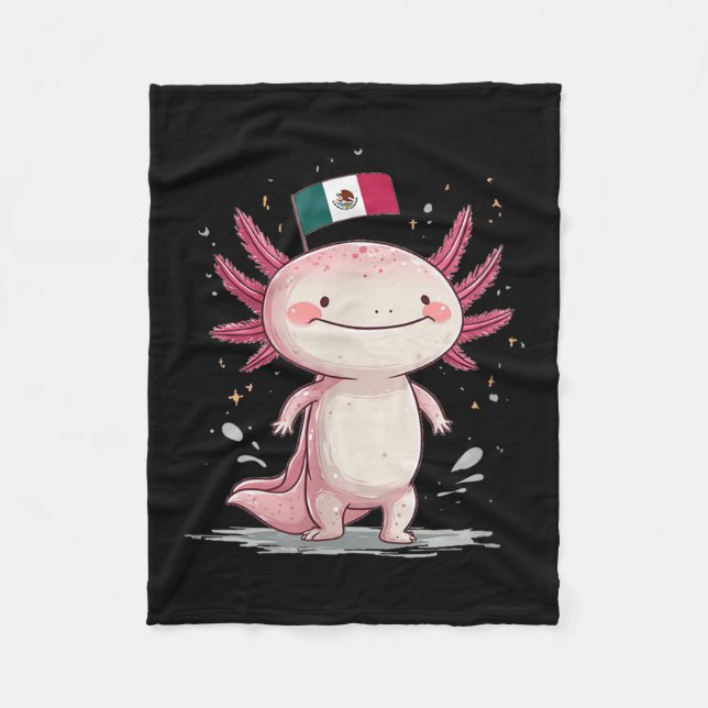 Manta Polar Gran Costuma Axolotl Sonriente (Anverso)