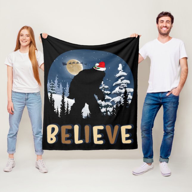 Manta Polar Gran Creencia En Navidades Funny Sasquatch Xmas (In situ)