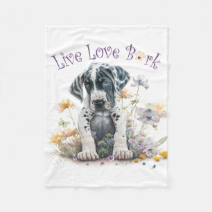 Manta Polar Gran Danés Floral Madre Perro